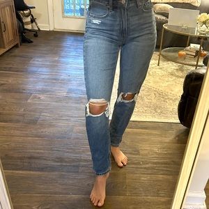 American Eagle Distressed Mom Jeans